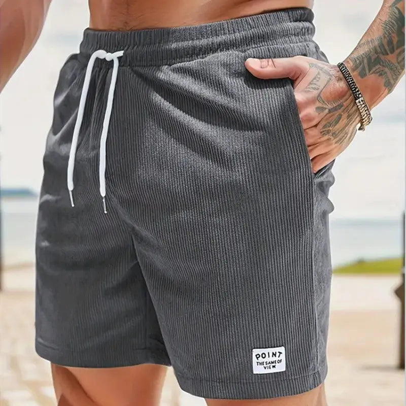 Lace-up Drawstring Shorts Summer Corduroy Sports Short Pants Mens Clothing My Store