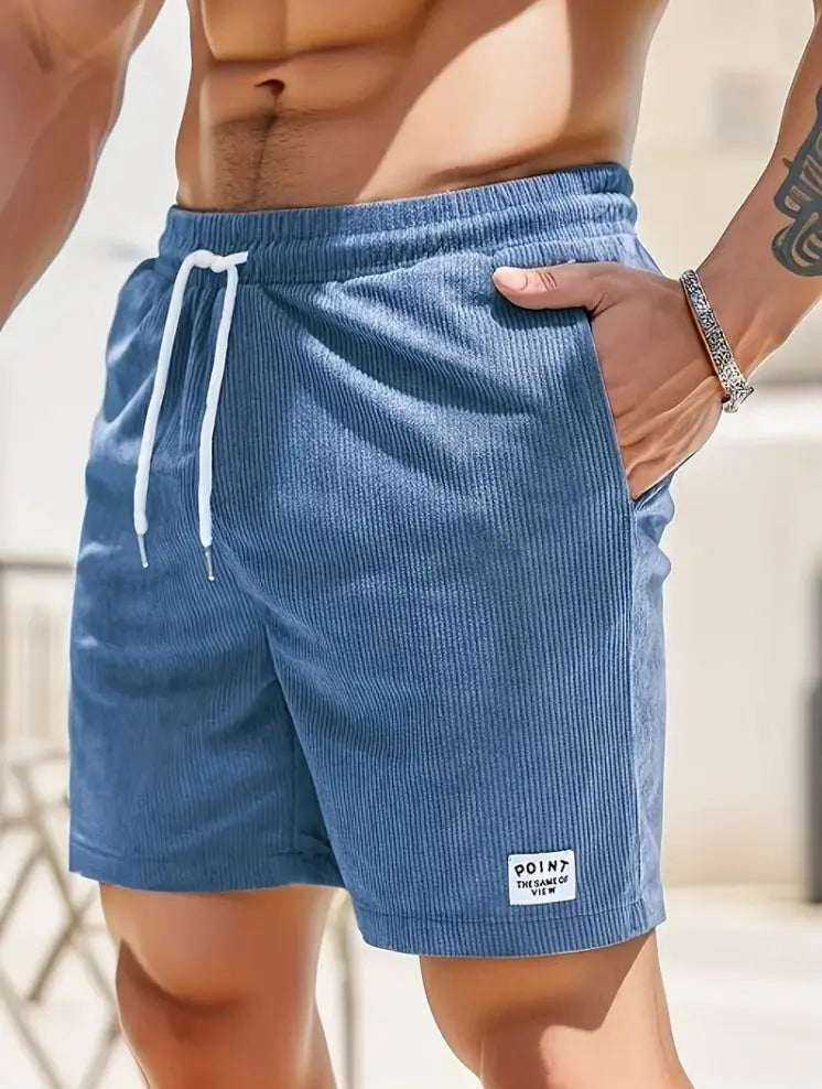 Lace-up Drawstring Shorts Summer Corduroy Sports Short Pants Mens Clothing My Store