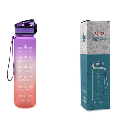 1L Triton Water Bottle With Time Marker Bounce Cover Motivational Water Bottle Cycling Leakproof Cup For Sports Fitness Bottles - Mary’s TT Shop