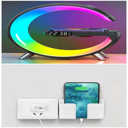 New Intelligent G Shaped LED Lamp Bluetooth Speake Wireless Charger Atmosphere Lamp App Control for Bedroom Home Decor - Mary’s TT Shop