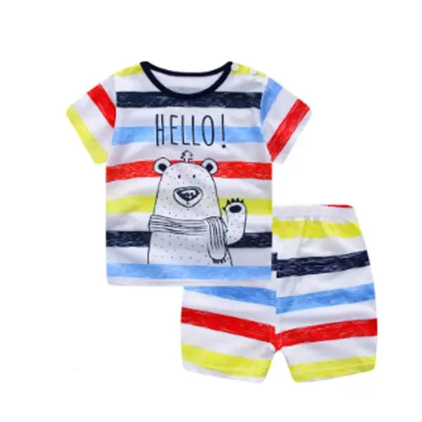 Cartoon Clothing Baby Boy Summer Clothes T-shirt Baby Girl Casual Clothing Sets My Store