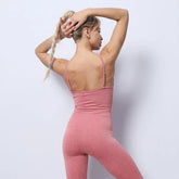 New Seamless Knitted Fitness Jumpsuit In Europe And America Sexy Sling High Elastic Tight Jumpsuit Yoga Suit For Women My Store