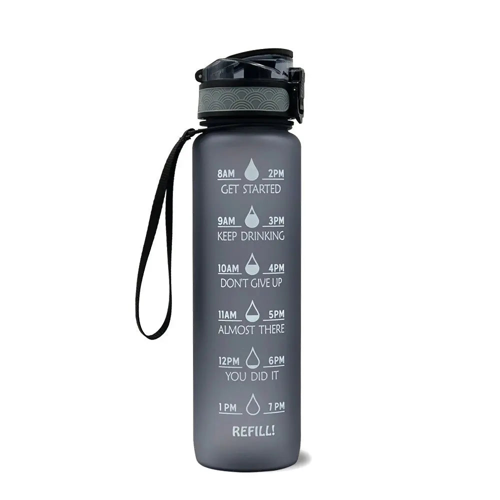 1L Triton Water Bottle With Time Marker Bounce Cover Motivational Water Bottle Cycling Leakproof Cup For Sports Fitness Bottles - Mary’s TT Shop