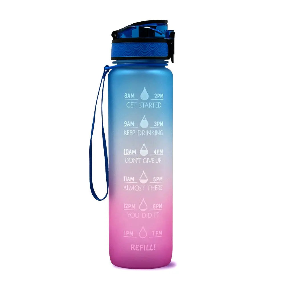 1L Triton Water Bottle With Time Marker Bounce Cover Motivational Water Bottle Cycling Leakproof Cup For Sports Fitness Bottles - Mary’s TT Shop