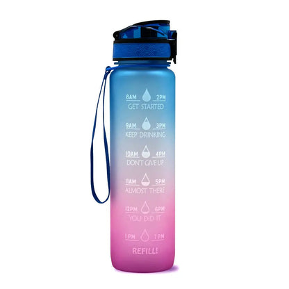 1L Triton Water Bottle With Time Marker Bounce Cover Motivational Water Bottle Cycling Leakproof Cup For Sports Fitness Bottles - Mary’s TT Shop