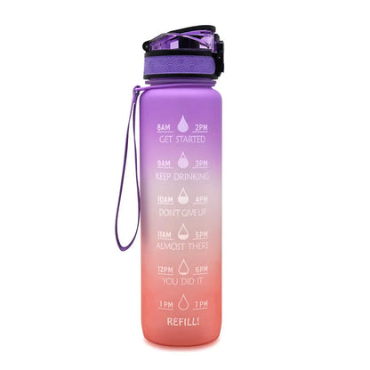 1L Triton Water Bottle With Time Marker Bounce Cover Motivational Water Bottle Cycling Leakproof Cup For Sports Fitness Bottles - Mary’s TT Shop