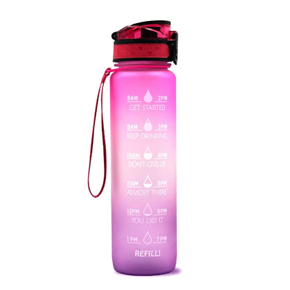 1L Triton Water Bottle With Time Marker Bounce Cover Motivational Water Bottle Cycling Leakproof Cup For Sports Fitness Bottles - Mary’s TT Shop