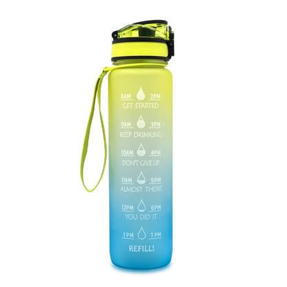 1L Triton Water Bottle With Time Marker Bounce Cover Motivational Water Bottle Cycling Leakproof Cup For Sports Fitness Bottles - Mary’s TT Shop