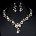 Golden Zircon Jewelry Set Bridal Necklace Earrings Wedding Two-piece Set - Mary’s TT Shop