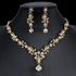 Golden Zircon Jewelry Set Bridal Necklace Earrings Wedding Two-piece Set - Mary’s TT Shop