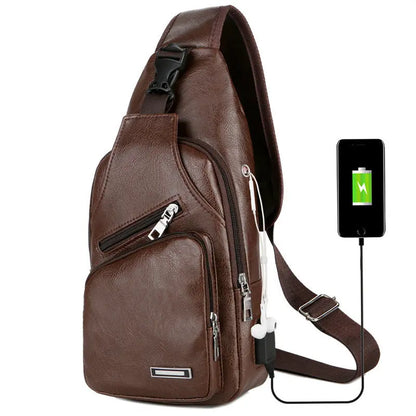 USB Portable Charging Chest Bag Messenger Bag - Mary’s TT Shop