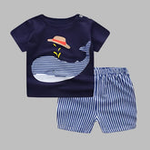 Cartoon Clothing Baby Boy Summer Clothes T-shirt Baby Girl Casual Clothing Sets My Store