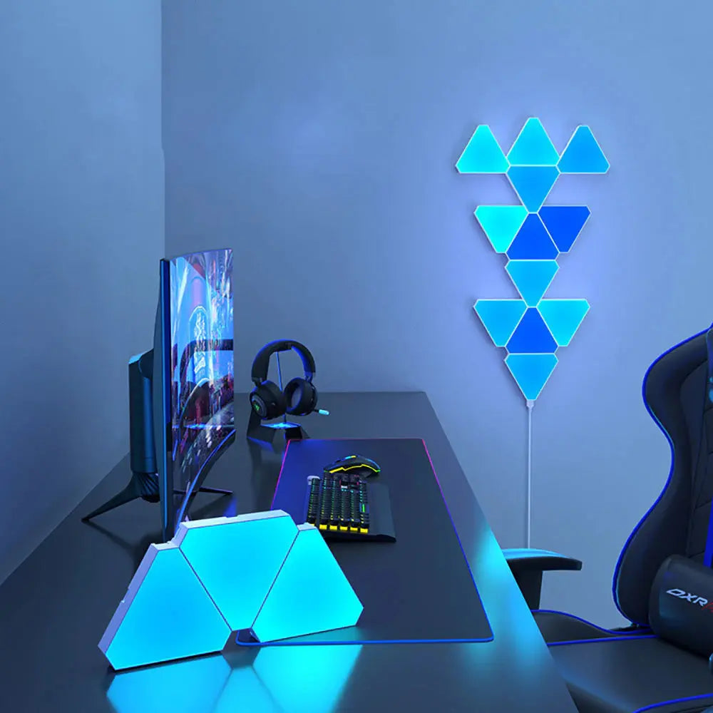 LED Triangular Quantum Lamp RGB Wall Lamp Smart Pickup Rhythm Background Light for Bedroom Bedside Night Light Office Decoration - Mary’s TT Shop