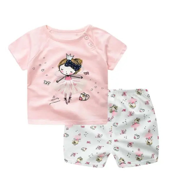 Cartoon Clothing Baby Boy Summer Clothes T-shirt Baby Girl Casual Clothing Sets My Store