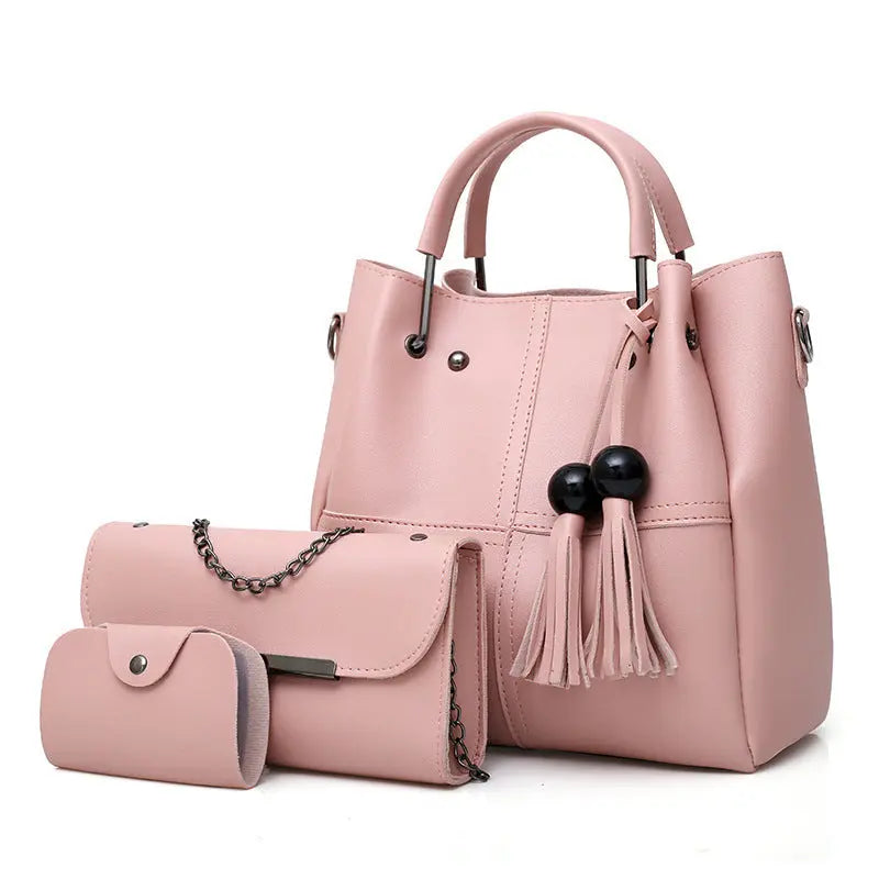 European and American fashion single shoulder Messenger bag ladies three-piece tassels mother bag - Mary’s TT Shop