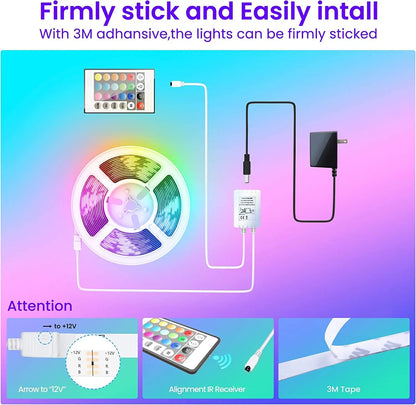 50 FT LED Strip Lights,Bluetooth LED Lights for Bedroom, Color Changing Light Strip with Music Sync, Phone Controller and IR Remote(App+Remote +Mic) - Mary’s TT Shop