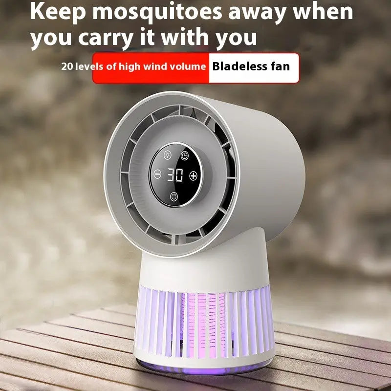 Electric Mosquito Killer Night Lamp Creative 2-in-1 Mosquito Killing Mini Desk Fan Electric Mosquito Killer USB Rechargeable Fan Night Lamp Home And Outdoor Supplies - Mary’s TT Shop