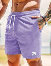 Lace-up Drawstring Shorts Summer Corduroy Sports Short Pants Mens Clothing My Store