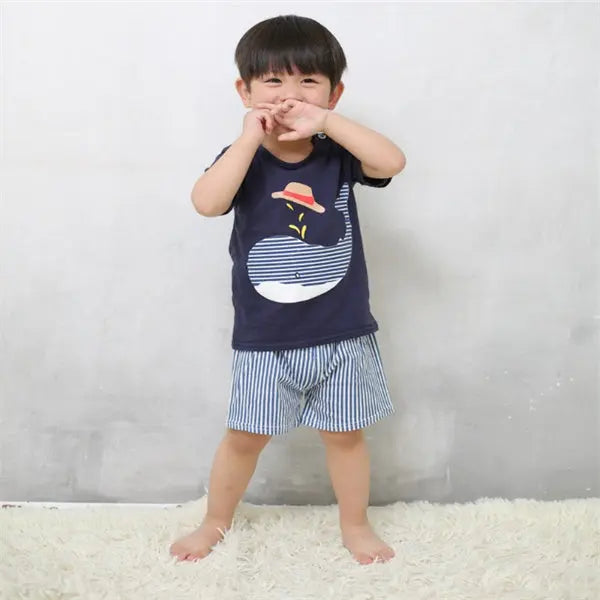 Cartoon Clothing Baby Boy Summer Clothes T-shirt Baby Girl Casual Clothing Sets My Store