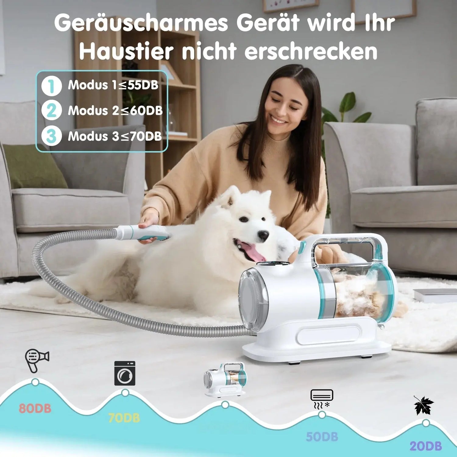 Dog Grooming Kit Vacuum, 6 in 1 Pet Grooming Vacuum, 11000PA Dog Clippers for Grooming, Dog Vacuum for Shedding Grooming, Suction 99% Dog Hair, Low Noise Pet Vacuum Grooming Kit for Dog Cat - Mary’s TT Shop