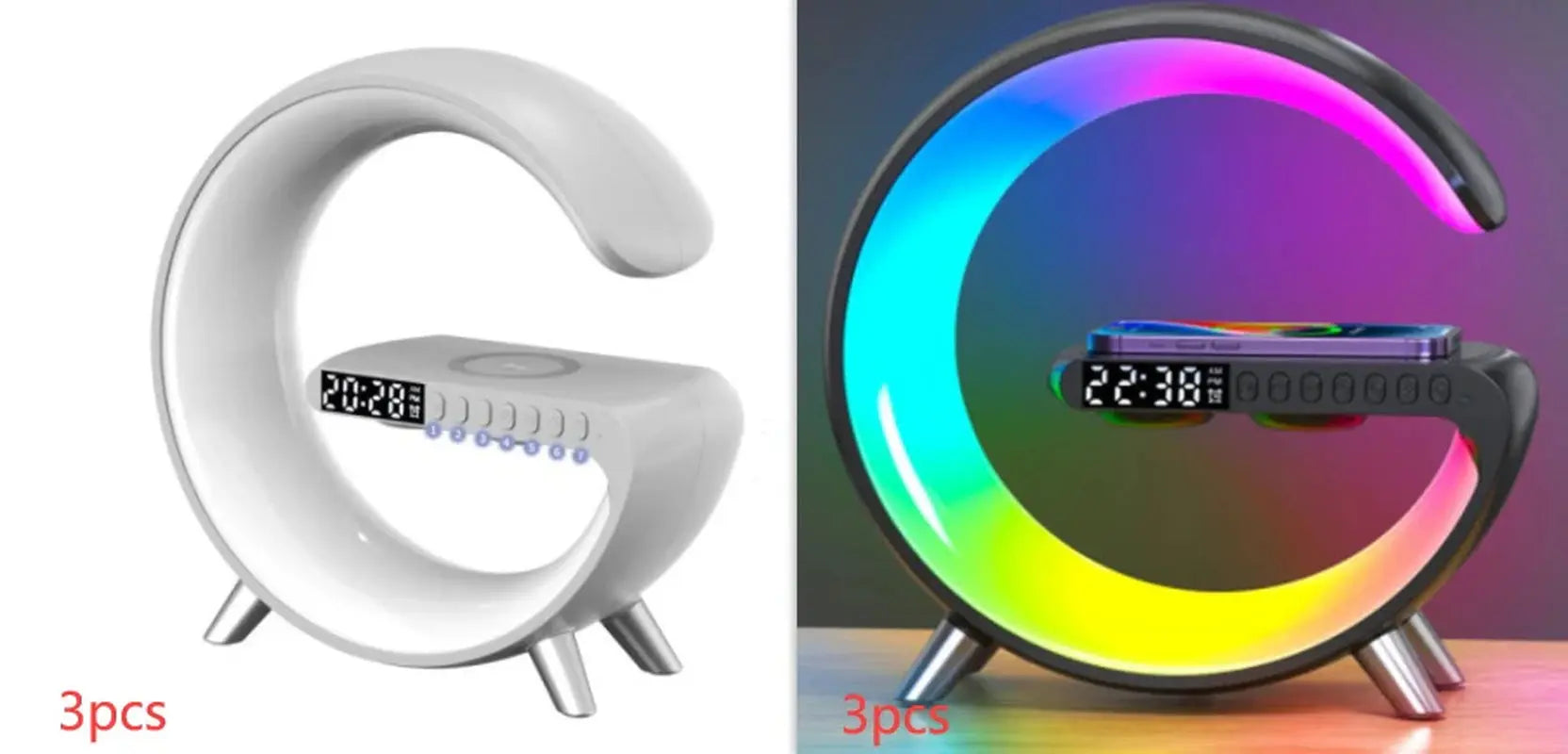 New Intelligent G Shaped LED Lamp Bluetooth Speake Wireless Charger Atmosphere Lamp App Control for Bedroom Home Decor - Mary’s TT Shop