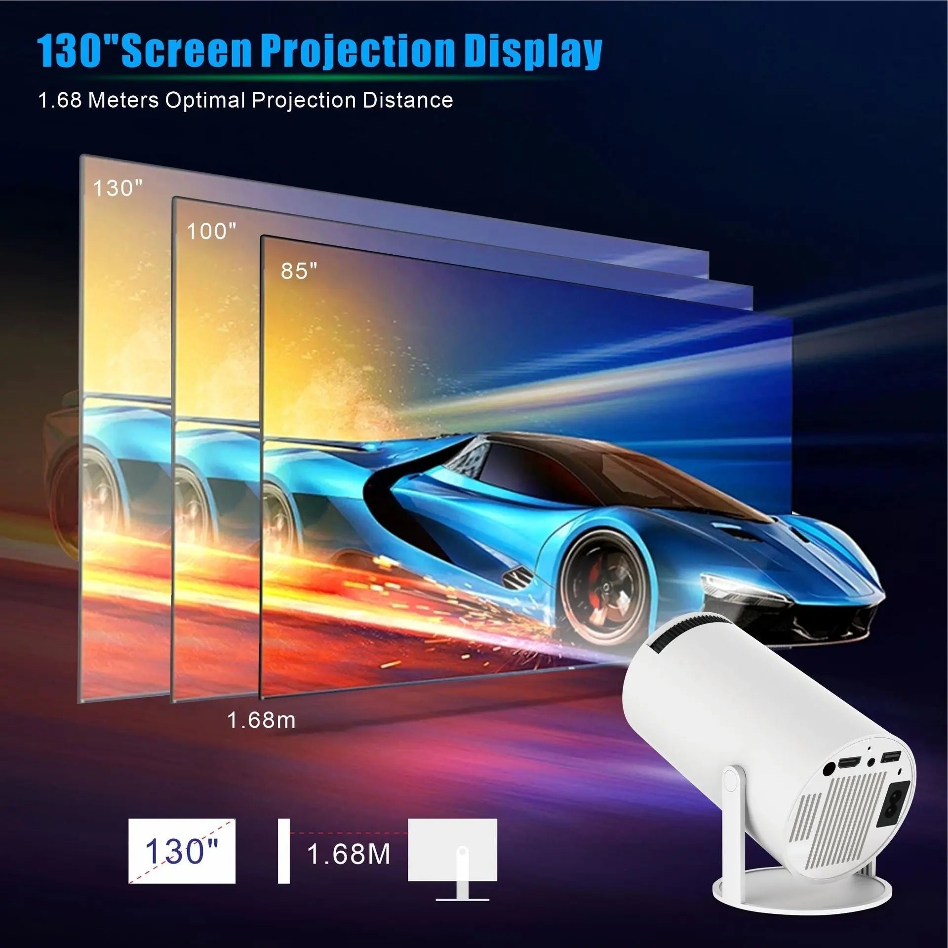 HY300 Pro Projector Home Theater Entertainment Portable Small Projector - Mary’s TT Shop