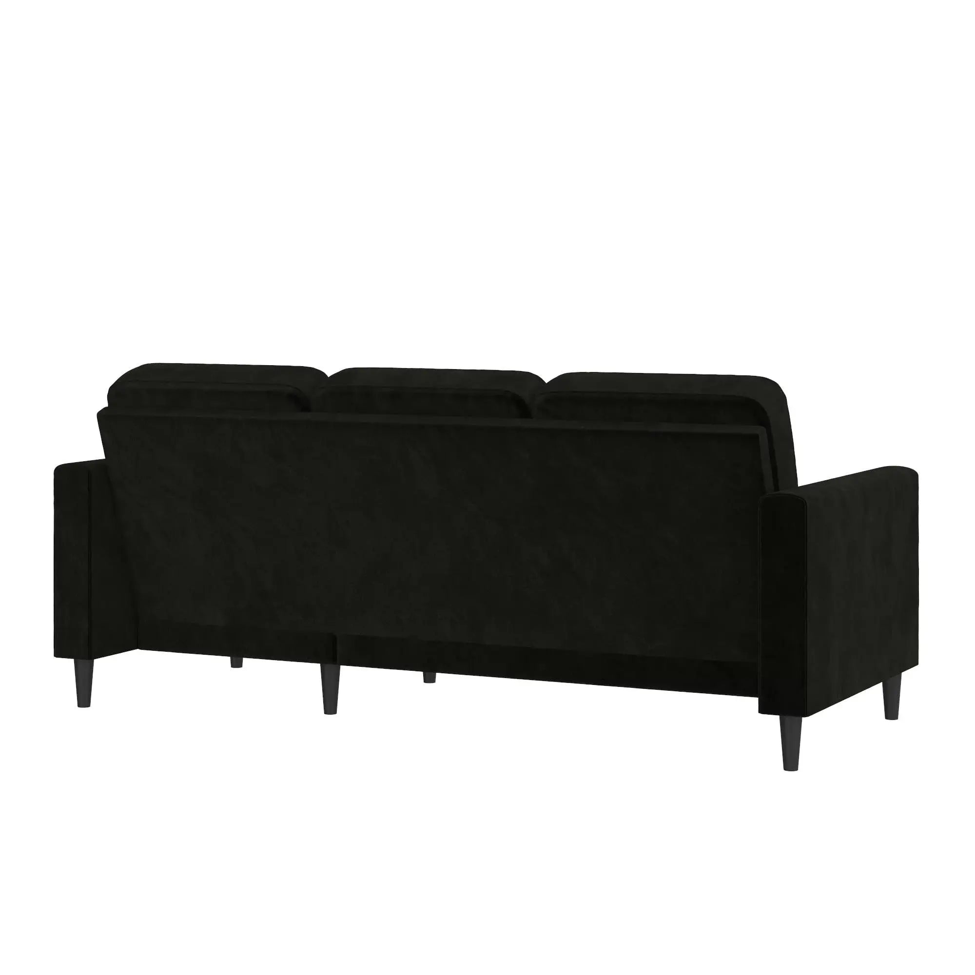 Cosmoliving Strummer Reversible Sectional Sofa Couch, Black Velvet - Mary’s TT Shop