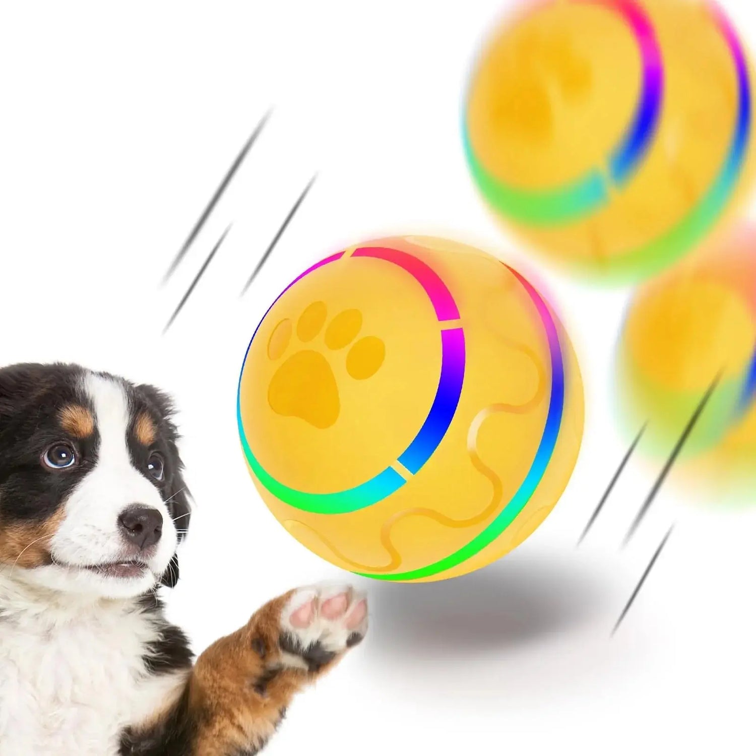 Peppy Pet Ball for Dogs, Interactive Dog Toy Durable Automatic Rolling Ball with Led Flash Lights for Small Medium Dogs Breed, Wicked Ball with Motion Activat Bpa-Free USB Rechargeable - Mary’s TT Shop