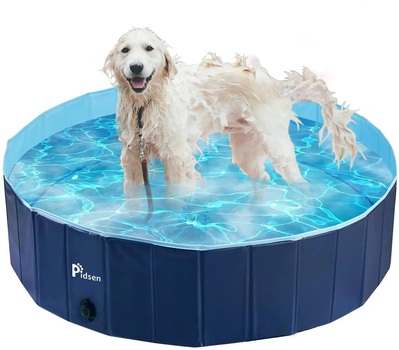 Upgraded Foldable Pet Swimming Pool Portable Dog Pool Kids Pets Dogs Cats Outdoor Bathing Tub Bathtub Water Pond Pool &amp; Kiddie Pools ((160 X 30Cm) 63’’ D*11.8’’ H, Blue) - Mary’s TT Shop