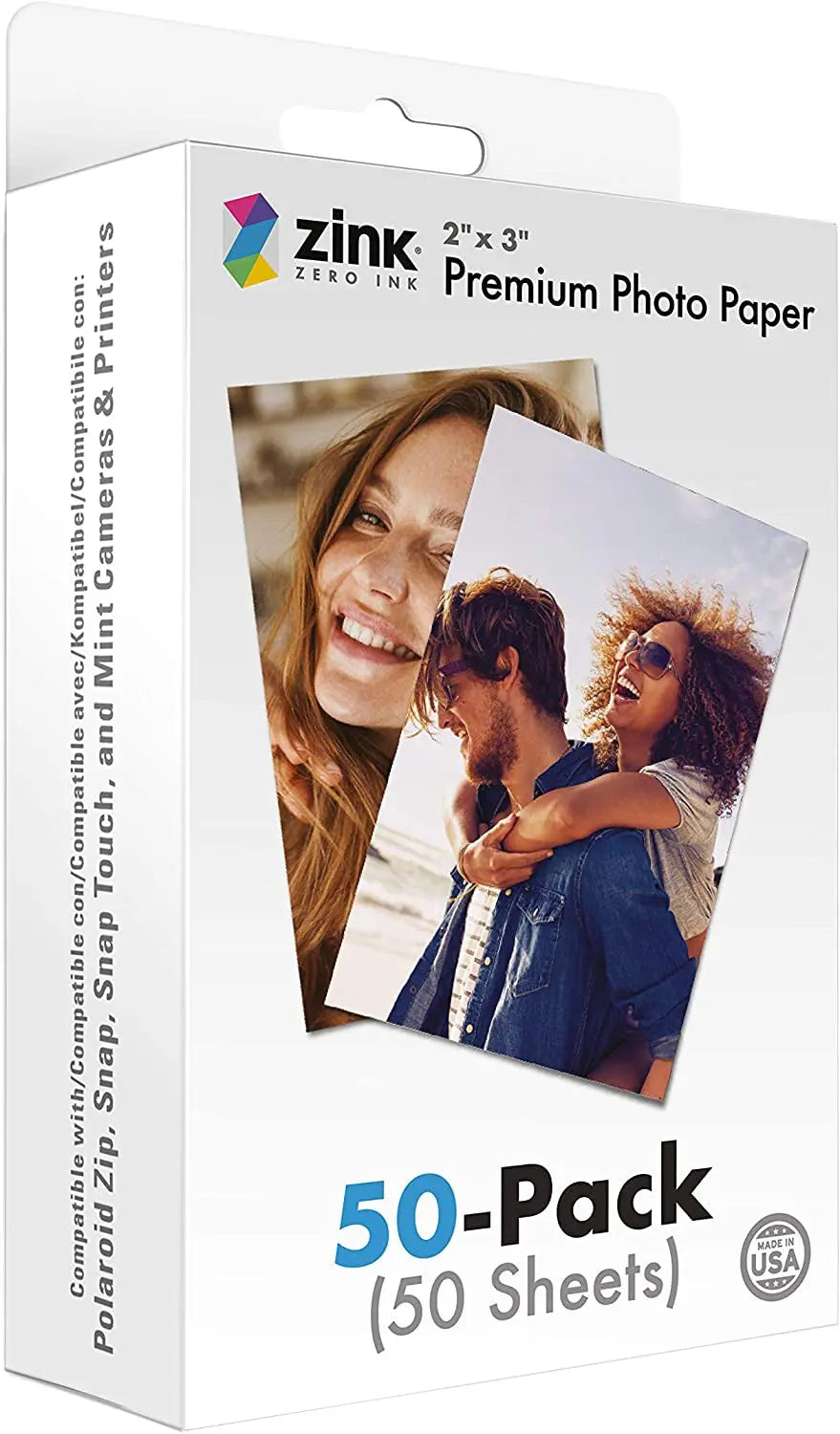 2&quot;X3&quot; Premium Instant Photo Paper (50 Pack) Compatible with Polaroid Snap, Snap Touch, Zip and Mint Cameras and Printers, 50 Count (Pack of 1) - Mary’s TT Shop