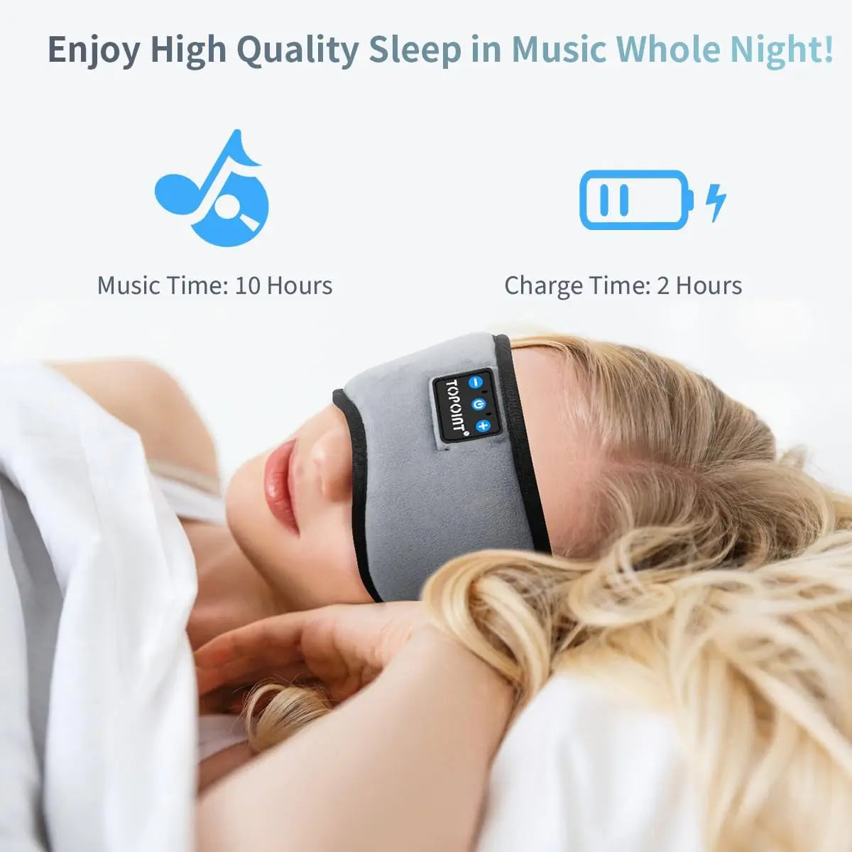 Bluetooth Sleep Eye Mask Wireless Headphones, Sleeping Eye Cover Travel Music Headsets with Microphone Handsfree, Sleep Headphones for Side Sleepers Men Women - Mary’s TT Shop