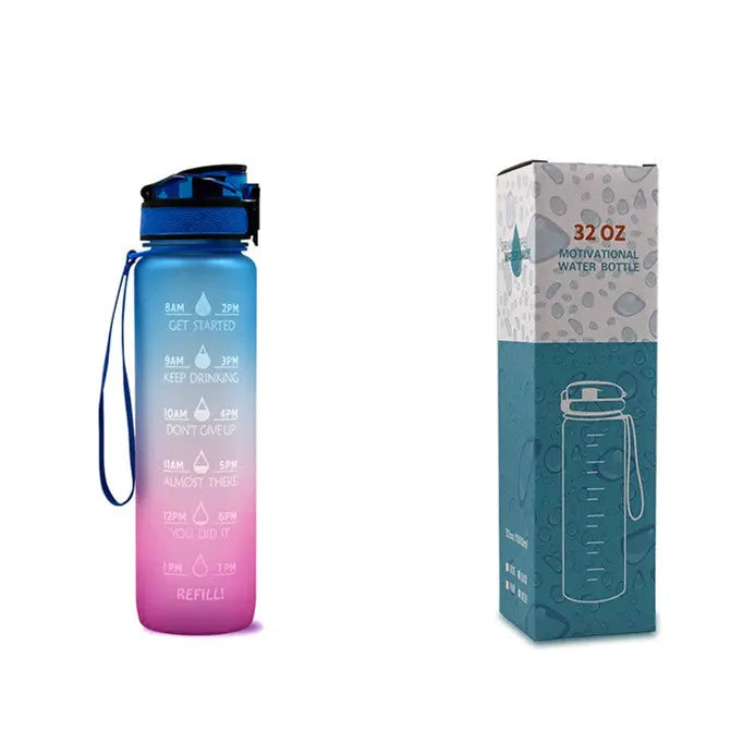 1L Triton Water Bottle With Time Marker Bounce Cover Motivational Water Bottle Cycling Leakproof Cup For Sports Fitness Bottles - Mary’s TT Shop