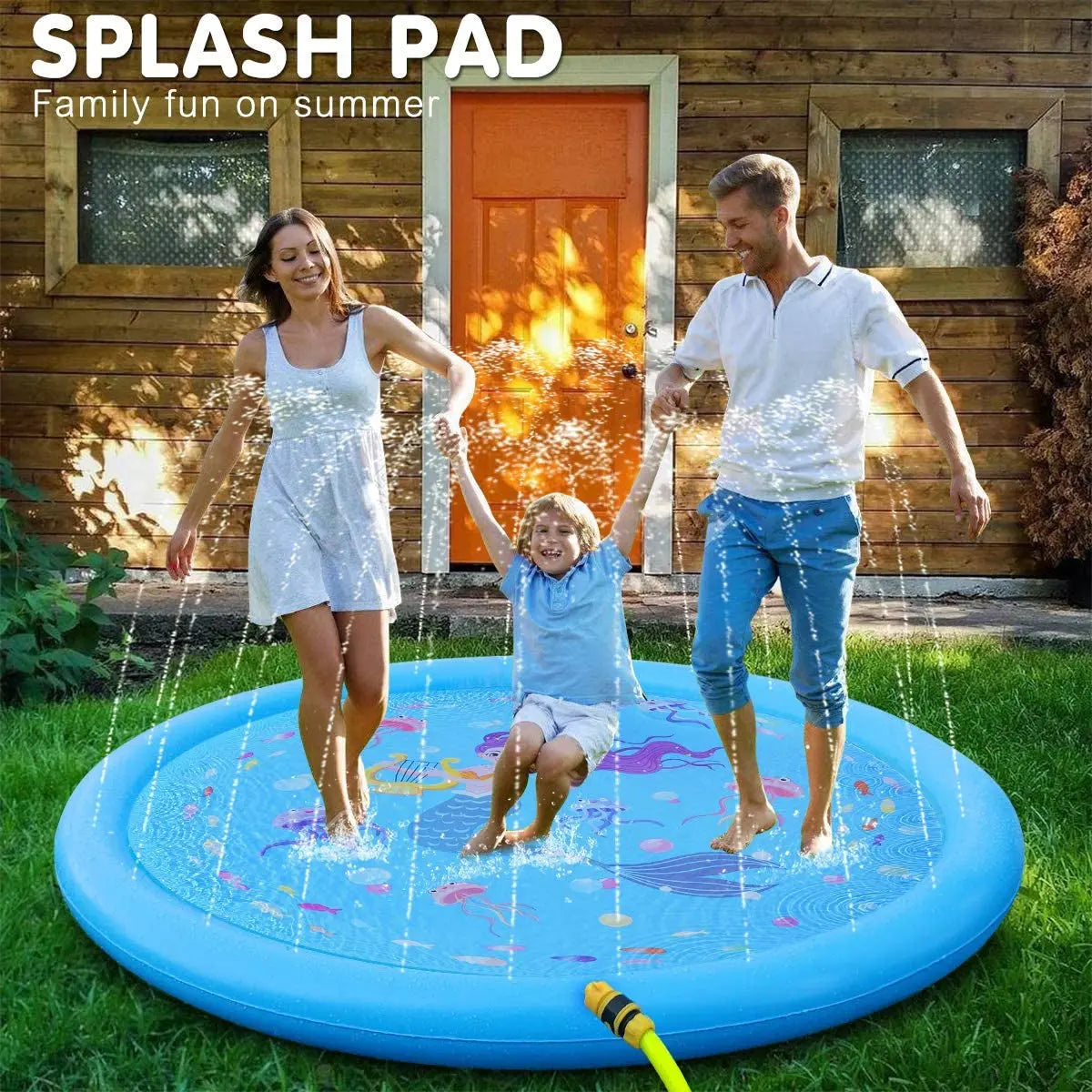 Kids Sprinklers for Outside, Splash Pad for Toddlers &amp; Baby Pool 3-In-1 60&quot; Water Toys Gifts for 1 2 3 4 5 Year Old Boys Girls Splash Play Mat - Mary’s TT Shop