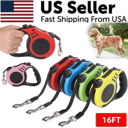 16.5FT Automatic Retractable Dog Leash Pet Collar Automatic Walking Lead Free US - Mary’s TT Shop