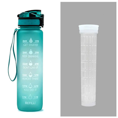 1L Triton Water Bottle With Time Marker Bounce Cover Motivational Water Bottle Cycling Leakproof Cup For Sports Fitness Bottles - Mary’s TT Shop