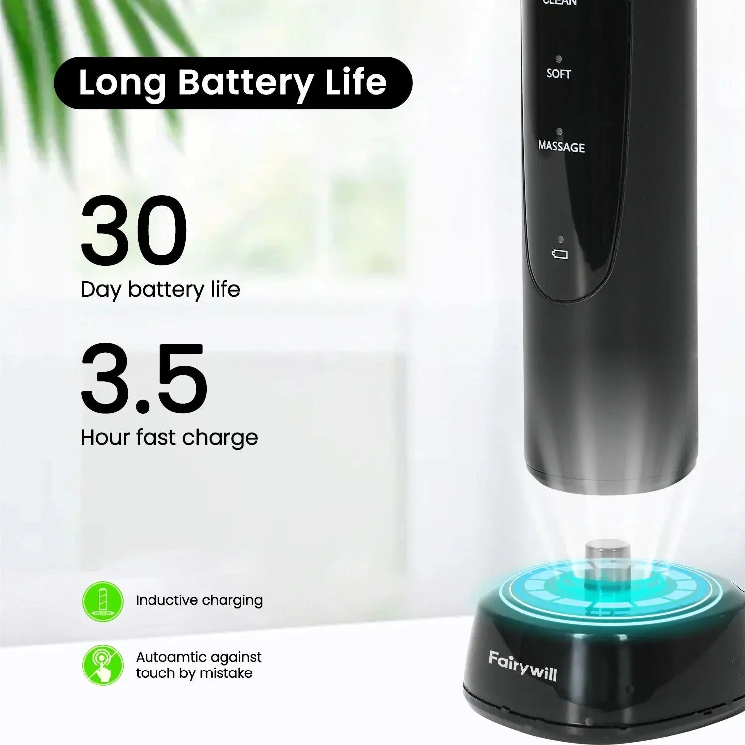 Rotating Black Electric Toothbrush for Adults, Rechargeable Spin Ultrasonic Toothbrush with Charging Base,4 Brush Heads, 3 Modes and 2 Minutes Build in Smart Timer, Black - Mary’s TT Shop