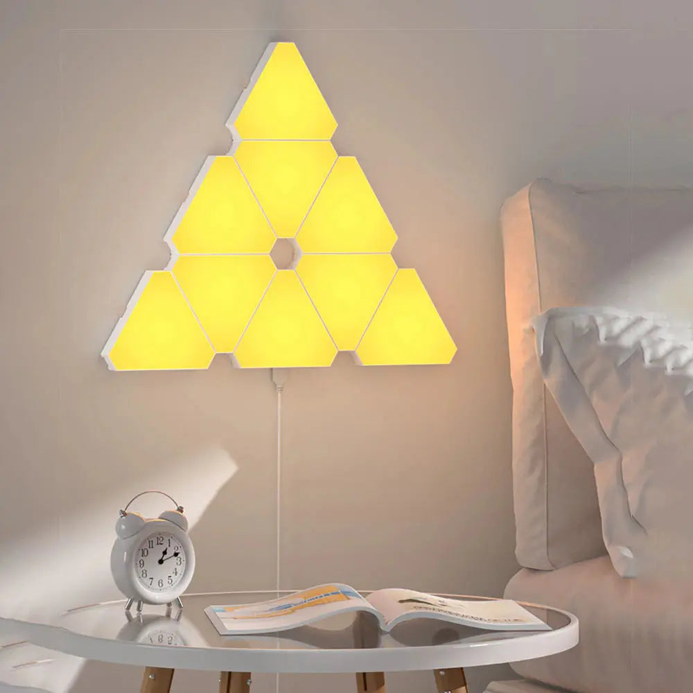 LED Triangular Quantum Lamp RGB Wall Lamp Smart Pickup Rhythm Background Light for Bedroom Bedside Night Light Office Decoration - Mary’s TT Shop