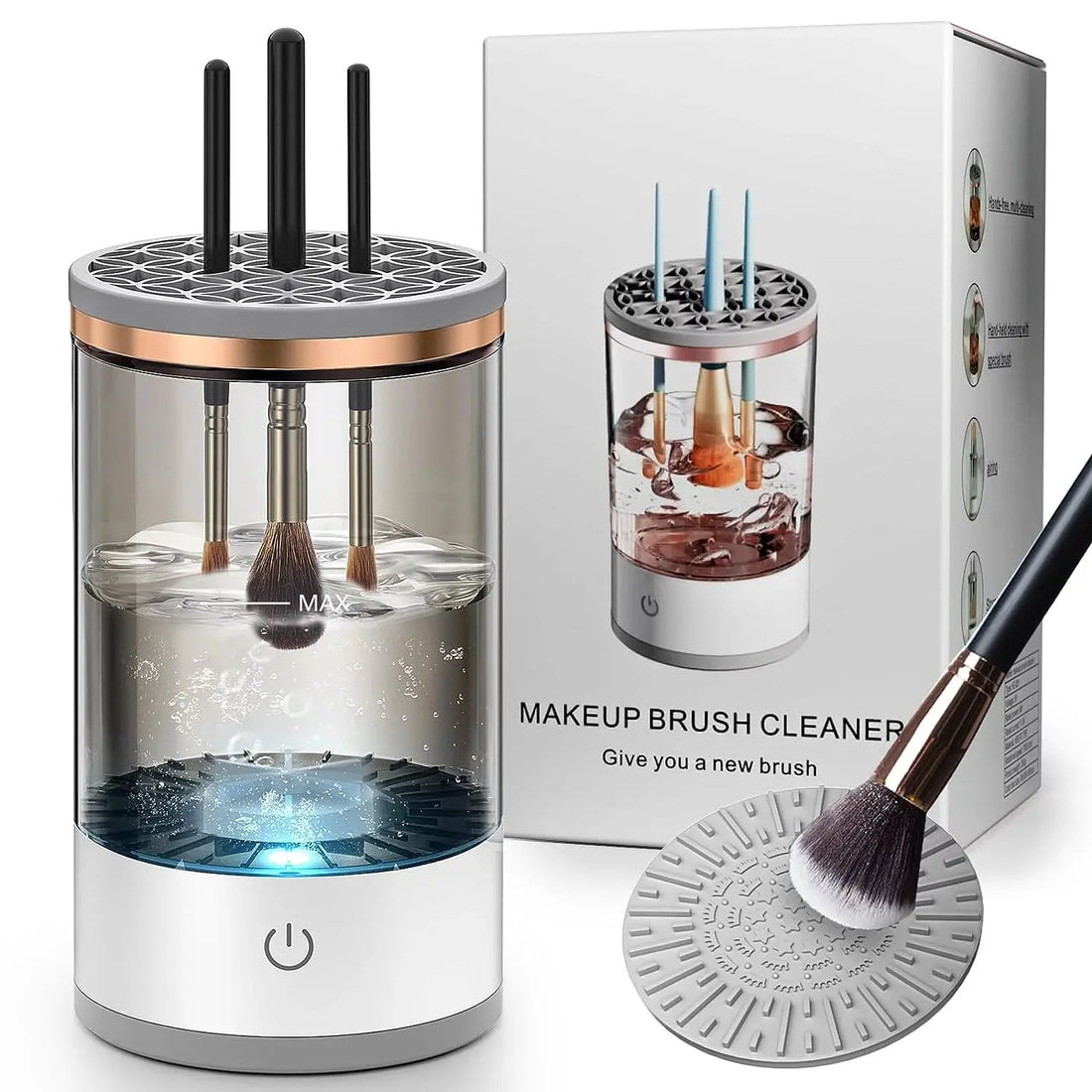 Electric Makeup Brush Cleaner Machine, USB Make up Brush Cleaner,Portable Electric Makeup Brush Cleaner, Makeup Brush Cleaner Machine with Makeup Brush Cleaner Mat for All Size Makeup Brush - Mary’s TT Shop