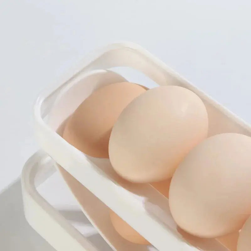 Automatic Scrolling Egg Rack Egg Storage Box Container Organizer Fridge Eggs Dispenser Refrigerator Egg Holder Kitchen Accessory - Mary’s TT Shop