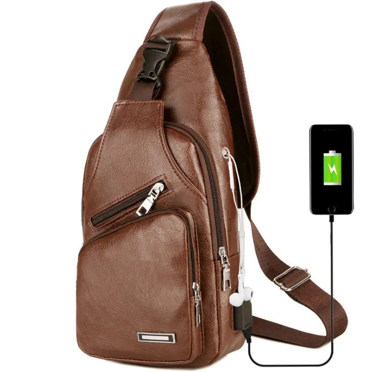 USB Portable Charging Chest Bag Messenger Bag - Mary’s TT Shop