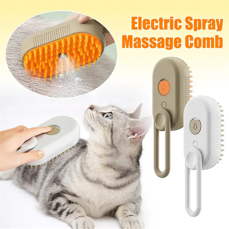 Cat Steam Brush Steamy Dog Brush 3 in 1 Electric Spray Cat Hair Brushes for Massage Pet Grooming Comb Hair Removal Combs Pet Products - Mary’s TT Shop