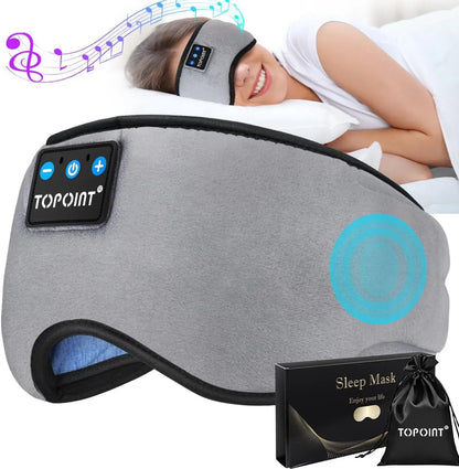 Bluetooth Sleep Eye Mask Wireless Headphones, Sleeping Eye Cover Travel Music Headsets with Microphone Handsfree, Sleep Headphones for Side Sleepers Men Women - Mary’s TT Shop