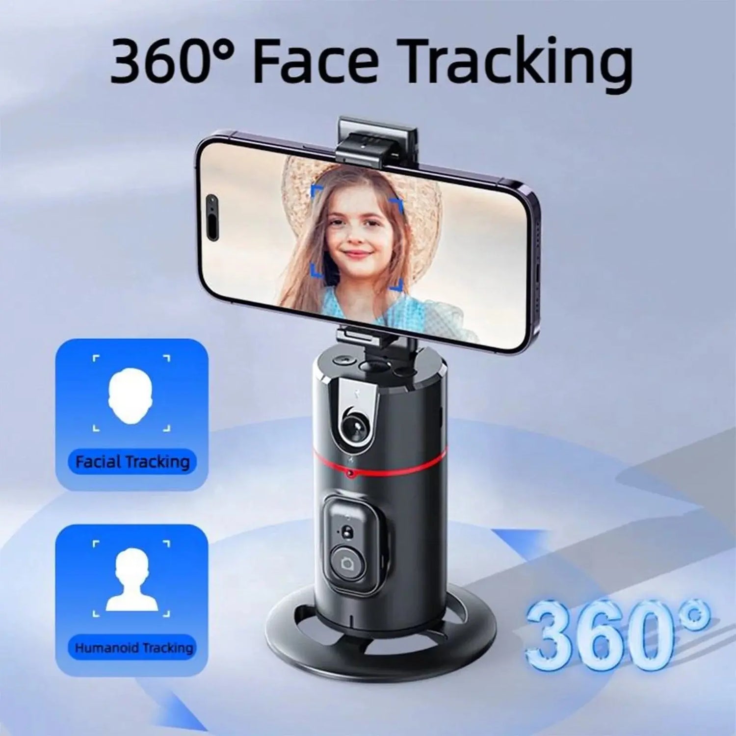 Auto Face Tracking Phone Holder Tripod, No App Required, 360° Rotation Smart Face Body Tracking Tripod Selfie Phone Camera Mount Cell Phone Stand for TIK Tok, Vlog, Live Streaming, Youtube Video - Mary’s TT Shop