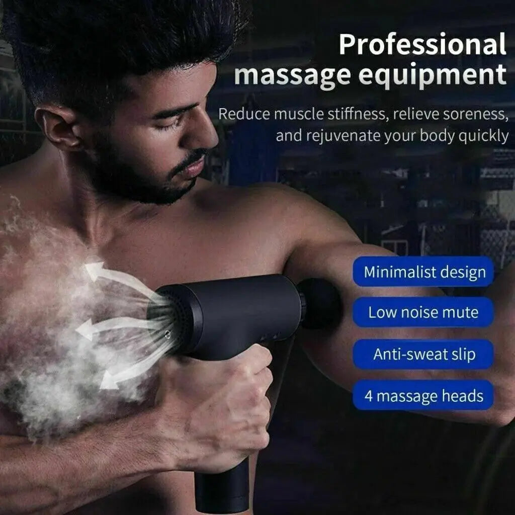 Percussion Massager with 4 Interchangeable Heads for Deep Tissue Muscle Relief - Mary’s TT Shop