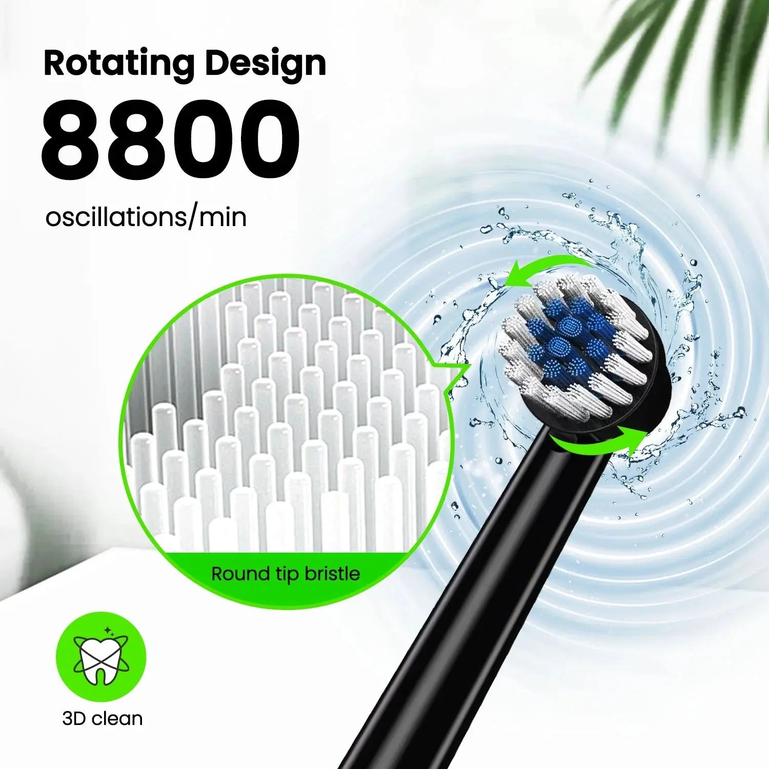 Rotating Black Electric Toothbrush for Adults, Rechargeable Spin Ultrasonic Toothbrush with Charging Base,4 Brush Heads, 3 Modes and 2 Minutes Build in Smart Timer, Black - Mary’s TT Shop