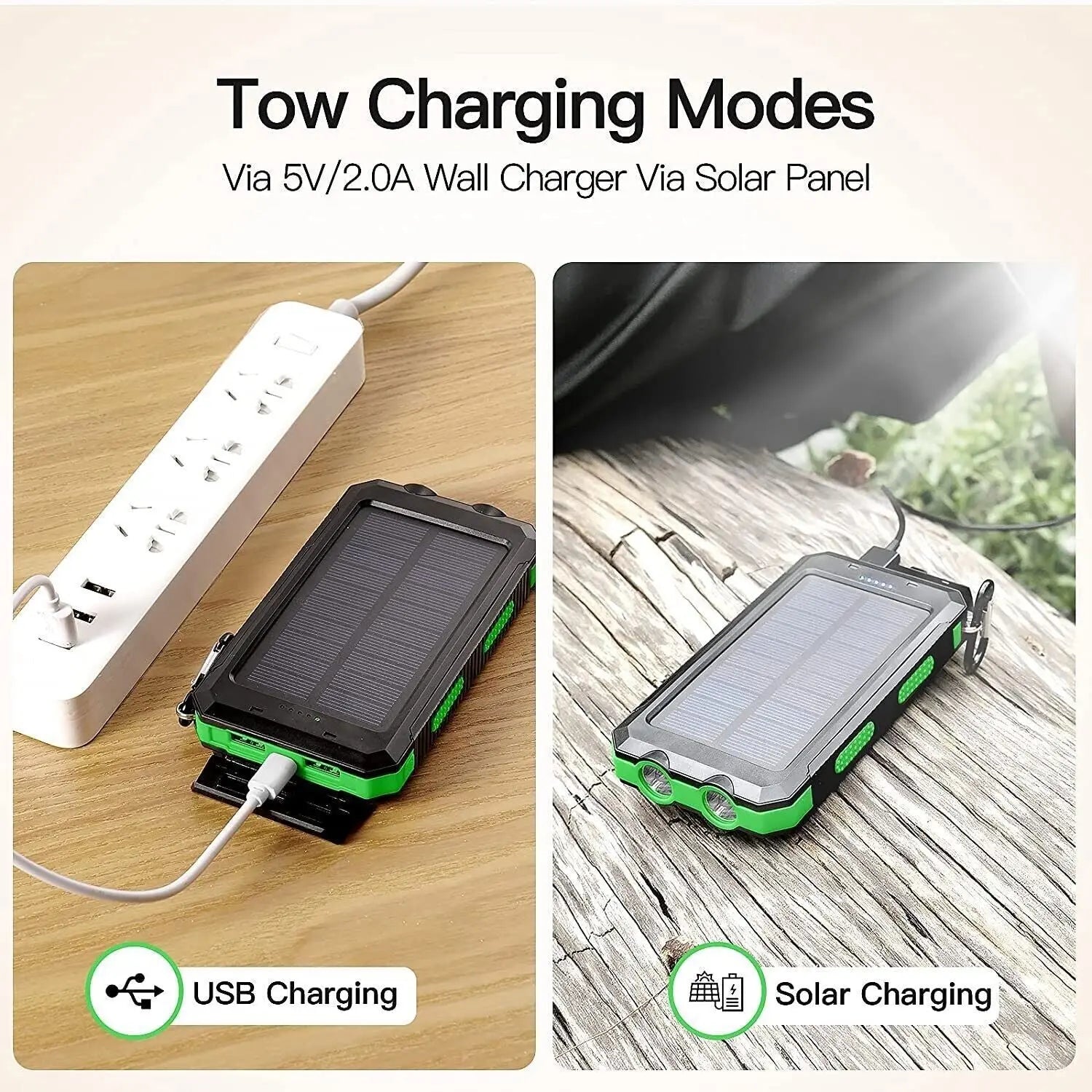 Super 20000Mah USB Portable Charger Solar Power Bank for Iphone Cell Phone 2023 - Mary’s TT Shop