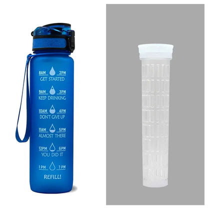 1L Triton Water Bottle With Time Marker Bounce Cover Motivational Water Bottle Cycling Leakproof Cup For Sports Fitness Bottles - Mary’s TT Shop