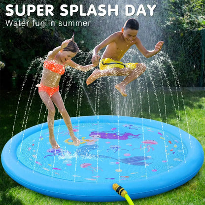 Kids Sprinklers for Outside, Splash Pad for Toddlers &amp; Baby Pool 3-In-1 60&quot; Water Toys Gifts for 1 2 3 4 5 Year Old Boys Girls Splash Play Mat - Mary’s TT Shop