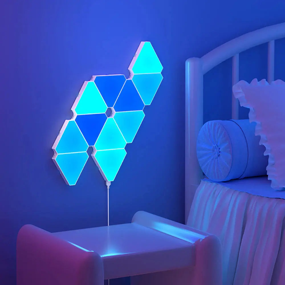 LED Triangular Quantum Lamp RGB Wall Lamp Smart Pickup Rhythm Background Light for Bedroom Bedside Night Light Office Decoration - Mary’s TT Shop