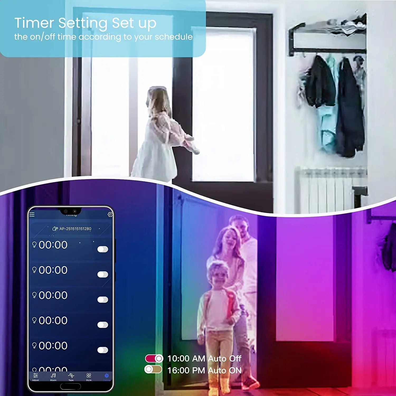 50 FT LED Strip Lights,Bluetooth LED Lights for Bedroom, Color Changing Light Strip with Music Sync, Phone Controller and IR Remote(App+Remote +Mic) - Mary’s TT Shop